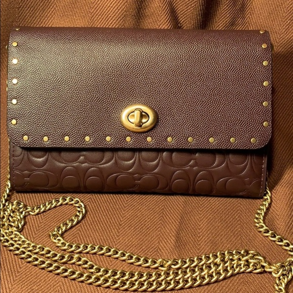 NWT Coach wallet/shoulder bag w/chain NEVER used!